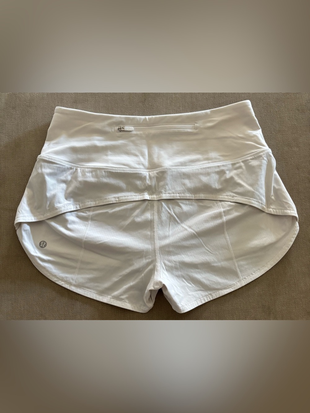 lululemon athletica speed up White High-Rise Athletic Shorts with Back Zip